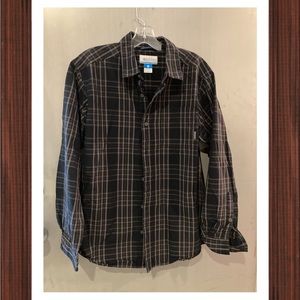 Columbia long sleeved shirt in black/beige check